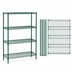 Thumbnail image #3 for Quantum Wire Shelving Starter Kit, 72 in. W x 14 in. D x 54 in. H, 4-Shelf Stationary Unit, Green Epoxy Antimicrobial Finish
