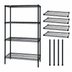 Thumbnail image #3 for Quantum Stationary Wire Shelving Starter Kit, 72W x 21D x 63H, Black Epoxy Antimicrobial Finish