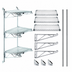 Thumbnail image #3 for Quantum Wall-Mounted Cantilever Wire Shelving Starter Unit with 3 Shelves, 54-Inch Posts, and Mounting Brackets