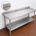Thumbnail image #4 for John Boos Stallion Economy Stainless Steel Work Table, 84-Inch x 30-Inch, 5-Inch Backsplash, Adjustable Undershelf