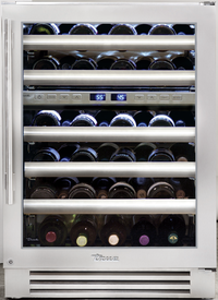 True Residential 24-Inch Undercounter Dual Zone Wine Cabinet, Right-Hinged Stainless Glass Door