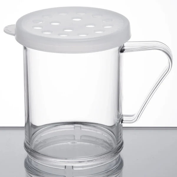 (Quick Ship) Cambro 96SKRP134 Camwear® 10 oz Polycarbonate Shaker with White Lid for Parsley or Herbs