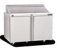 Delfield 48-Inch Two-Section Sandwich/Salad Top Refrigerated Prep Table with 2 Doors and 12-Pan Capacity