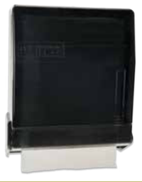 Winco Wall-Mounted Manual M-Fold/C-Fold Paper Towel Dispenser, Black Plastic, 200-Towel Capacity