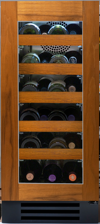 True 15-Inch Undercounter Self-Contained Wine Cabinet with Overlay-Ready Glass Door, Right-Hinged