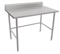 John Boos Stallion 48-Inch x 30-Inch 14-Gauge 300-Series Stainless Steel Work Table with 5-Inch Backsplash and Safety Edge