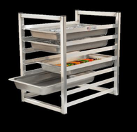 New Age 7-Pan Insert Rack for 12 x 20 Steamtable Pans, Welded Aluminum, Fits Most Reach-Ins