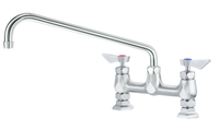 Krowne Diamond Series 8-Inch Center Raised Deck Mount Manual Faucet with 14-Inch Swing Spout and Lever Handles