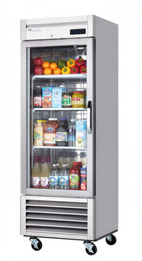 Blue Air FSE LLC BSR23G-L-HC One-Section Reach-In Refrigerator, 23 cu. ft., Left-Handed Glass Door, Bottom-Mounted, Stainless Steel