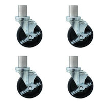(Quick Ship) BK Resources 5” Polyurethane Swivel Casters w/ Brakes – Set of 4 for Chef & Steam Tables