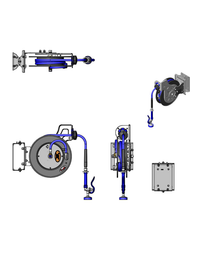 Open Epoxy Coated Wall-Mount Retractable Hose Reel with 3/8