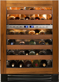 True Residential 24-Inch Undercounter Dual-Zone Wine Cabinet with Overlay-Ready Glass Door, Right-Hinged