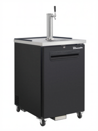 Blue Air FSE LLC BLKC23-1B-HC One-Section Keg Cooler, 1/2-Barrel Capacity, Single-Faucet Beer Tower, Stainless Top, Black Exterior