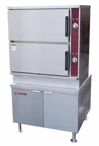 Southbend Steam GCX-16-SB Two-Compartment Gas Convection Steamer with Cabinet Base, 16-Pan Capacity