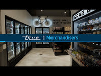 True 5-Door Low-Temp Glass Door Freezer Merchandiser, Self-Contained R290, Black Exterior/White Interior