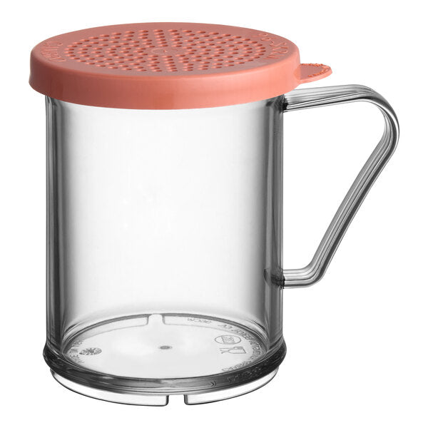 (Quick Ship) Cambro 96SKRM135 Camwear® 10 oz Polycarbonate Shaker with Rose Lid for Medium Ground Product