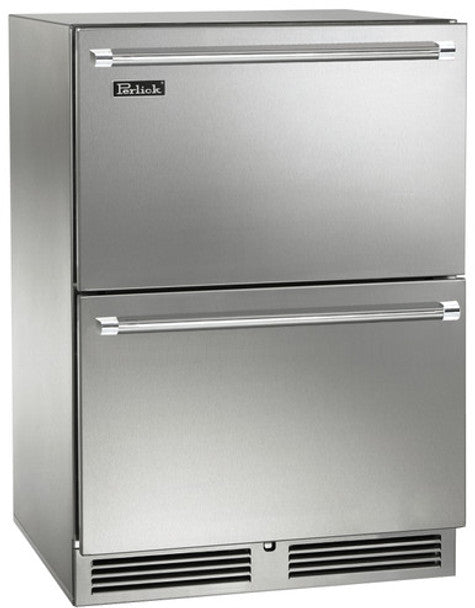 Perlick HP24ZM-4-5 | 24" Signature Series Outdoor Marine Grade Dual Zone Freezer/Refrigerator with Stainless Steel Drawers