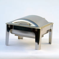 Eastern Tabletop Ecoburner EB15513 Powered Waterless Square Stainless Steel Chafing Dish with Hinged Cover