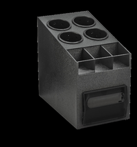 Vollrath Countertop Napkin Dispenser/Organizer with Cup, Lid & Straw Organizer, 100-Napkin Capacity