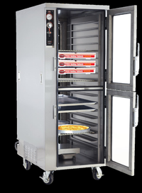 FWE Full-Height Pass-Thru Mobile Insulated Heated Pizza Holding Cabinet, 36 Pan / 18 Tray Capacity