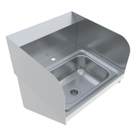 BK Resources Wall-Mounted Stainless Steel Hand Sink with Faucet and 14
