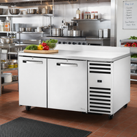 True SPEC SERIES 60-Inch 2-Section Deep Work Top Freezer with Stainless Steel Top and Doors