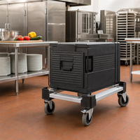 Food Carrier Dolly, 58.5 Liter Capacity, Black/Silver