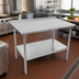 Thumbnail image #2 for John Boos Stallion 84-Inch x 24-Inch Stainless Steel Work Table with Rear Backsplash and Undershelf