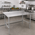 Thumbnail image #2 for John Boos Stallion 84-Inch x 36-Inch Stainless Steel Work Table with 1-1/2-Inch Rear Riser