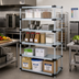 Thumbnail image #2 for Quantum 24 x 24 x 54 Inch Stationary Solid Shelving Starter Kit with 5 Shelves