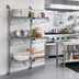 Thumbnail image #2 for Quantum Wall-Mounted Cantilever Wire Shelf Starter Unit with 3 Shelves, Gray Epoxy Finish