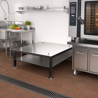Alto-Shaam Open Base Stainless Steel Equipment Stand with Seismic Feet for VMC-F3 Stack