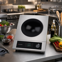 CookTek Helios Touch Portable Freestanding Induction Wok, 1800W, 120V