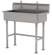 Advance Tabco 40-Inch Multiwash Freestanding Hand Wash Sink with 2 Electronic Faucets