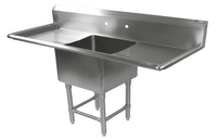 John Boos Pro-Bowl 1-Compartment Stainless Steel Sink with Dual 18-Inch Drainboards, 55-1/4 Inch Wide