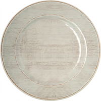 Grove 11-Inch Round Wide Rim Melamine Dinner Plate, Buff