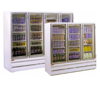 Howard-McCray GR42BM-S Two-Section Bottom-Mount Self-Contained Glass Door Reach-In Refrigerator Merchandiser, 42 Cu. Ft., Stainless Steel