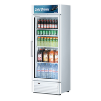 Turbo Air Super Deluxe 1-Section Glass Door Refrigerated Merchandiser, 14.43 Cu. Ft., Bottom-Mount, Self-Contained