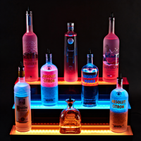 Krowne Royal Series 24-Inch 3-Tier LED Countertop Liquor Display with Right-Side Cord