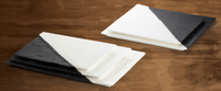 Ardesia Rectangular Porcelain Dual-Texture Platter, 15-1/2 x 10 Inches, Black & White, 2-Pack