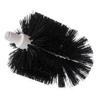 Flo-Pac Floor Drain Brush Head Only, 6-3/4 Inch Length x 6 Inch Diameter, Black Polypropylene Bristles