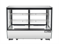 Migali Competitor Series 34.6-Inch Countertop Refrigerated Display Case with Straight Glass and Sliding Doors, 5.7 Cu. Ft.