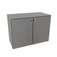 Glastender CP1RB48 Single-Zone Pass-Thru Back Bar Cooler, 48 Inch, Two-Section, Remote Refrigeration, 4 Solid Swing Doors