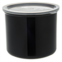 Classic 4 Qt Round Salad Bar Crock with Snap-On Polypropylene Lid, Black SAN