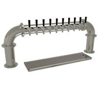 Glastender 10-Faucet Air-Cooled Pipe Pass-Thru Countertop Draft Dispensing Tower