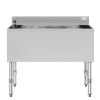 KoolMore 36-Inch Commercial Underbar Ice Bin with Insulated Sliding Lid, 119 lb Capacity, Stainless Steel