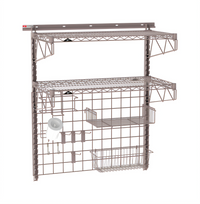Metro SmartWall Complete Prep Wall-Mounted Starter Unit with 2 Wire Shelves, Metroseal Gray