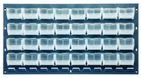 Quantum Wall-Mounted Louvered Panel Starter Unit with 32 Clear Bins, 36 x 6 x 19 Inches