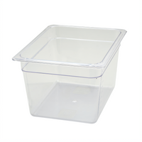 Winco Poly-Ware 1/2 Size Clear Polycarbonate Food Pan, 7-3/4 Inch Deep