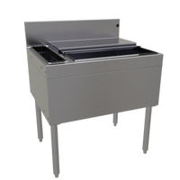 Glastender 30-Inch x 24-Inch Underbar Combo Ice Bin/Cocktail Unit with Left 4-Bottle Well and 10-Circuit Cold Plate